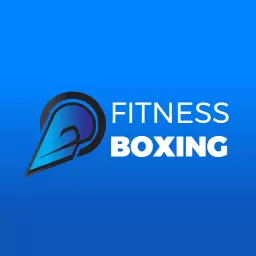Dynamic Blue and Black Fitness Boxing Movement Logo Template