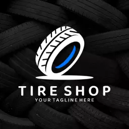 Dynamic Blue and Black Tire Shop Logo for Your Vehicle Needs Logo Template