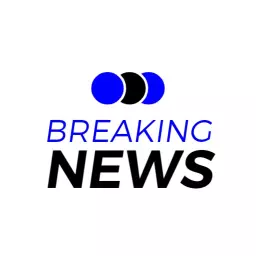Dynamic Blue and Black Visuals Highlighting Breaking News Logo Template