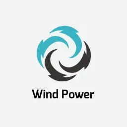Dynamic Blue and Black Wind Power Utilization Logo Template