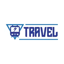 Dynamic Blue and Electric Train Design for Travelling Logo Template