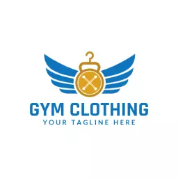 Dynamic Blue and Gold Logo for Gym Clothing Apparel Template
