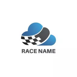 Dynamic Blue and Gray Racing Theme for Events Logo Template