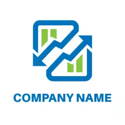 Dynamic Blue and Green Trader Growth Chart Logo Template
