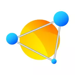 Dynamic Blue and Orange Atom Design for Science Logo Template