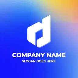 Dynamic Blue and Orange D Letter Design for Company Logo Template
