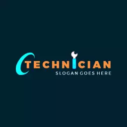 Dynamic Blue and Orange Design for Technical Services Logo Template