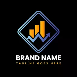 Dynamic Blue and Orange Financial Growth Trader Logo Template