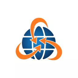 Dynamic Blue and Orange Global Connectivity Transportation Logo Template