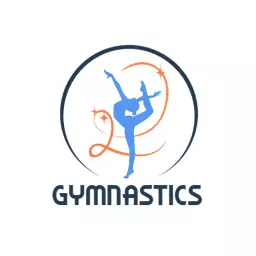 Dynamic Blue and Orange Gymnastic Performance in Motion Logo Template