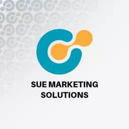 Dynamic Blue and Orange Logo Representing Marketing Solutions Logo Template