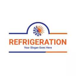 Dynamic Blue and Orange Refrigeration Service Logo Template