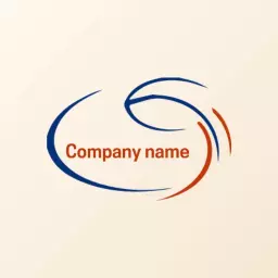 Dynamic Blue and Orange Rugby Movement Logo Template