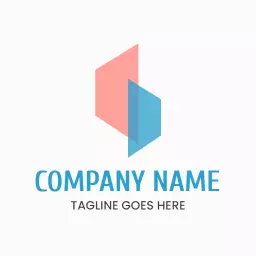 Dynamic Blue and Pink Geometric Company Logo Template