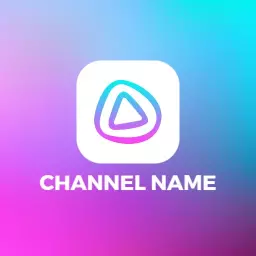 Dynamic Blue and Pink Gradient YouTube Channel Icon Logo Template