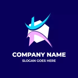 Dynamic Blue and Pink K Letter Logo Design for Branding Logo Template