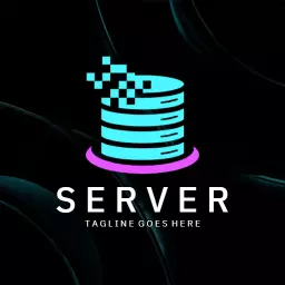 Dynamic Blue and Purple Data Storage Server Logo Template