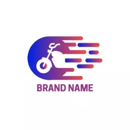 Dynamic Blue and Purple Motorcycle Design for Speed Logo Template