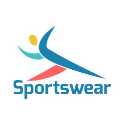 Dynamic Blue and Red Athlete Motion Symbol Sportswear Logo Template