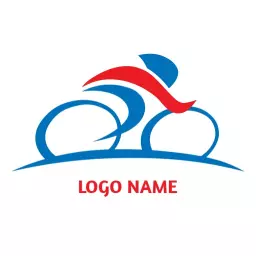 Dynamic Blue and Red Cycling Sports Event Logo Template