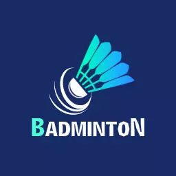 Dynamic Blue and Teal Badminton Shuttlecock Motion Logo Template