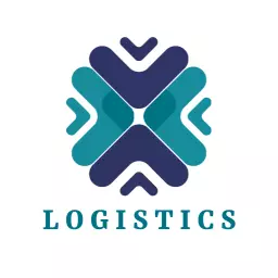 Dynamic Blue and Teal Design Illustrating Logistics Services Logo Template