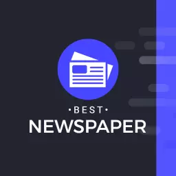 Dynamic Blue and White Design Highlighting Newspaper Services Logo Template