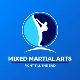 Dynamic Blue and White Design Representing Mixed Martial Arts Logo Template