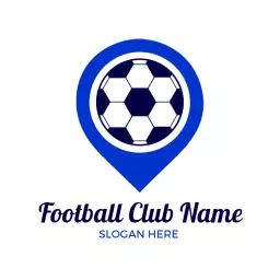Dynamic Blue and White Football Club Logo Design Idea Logo Template