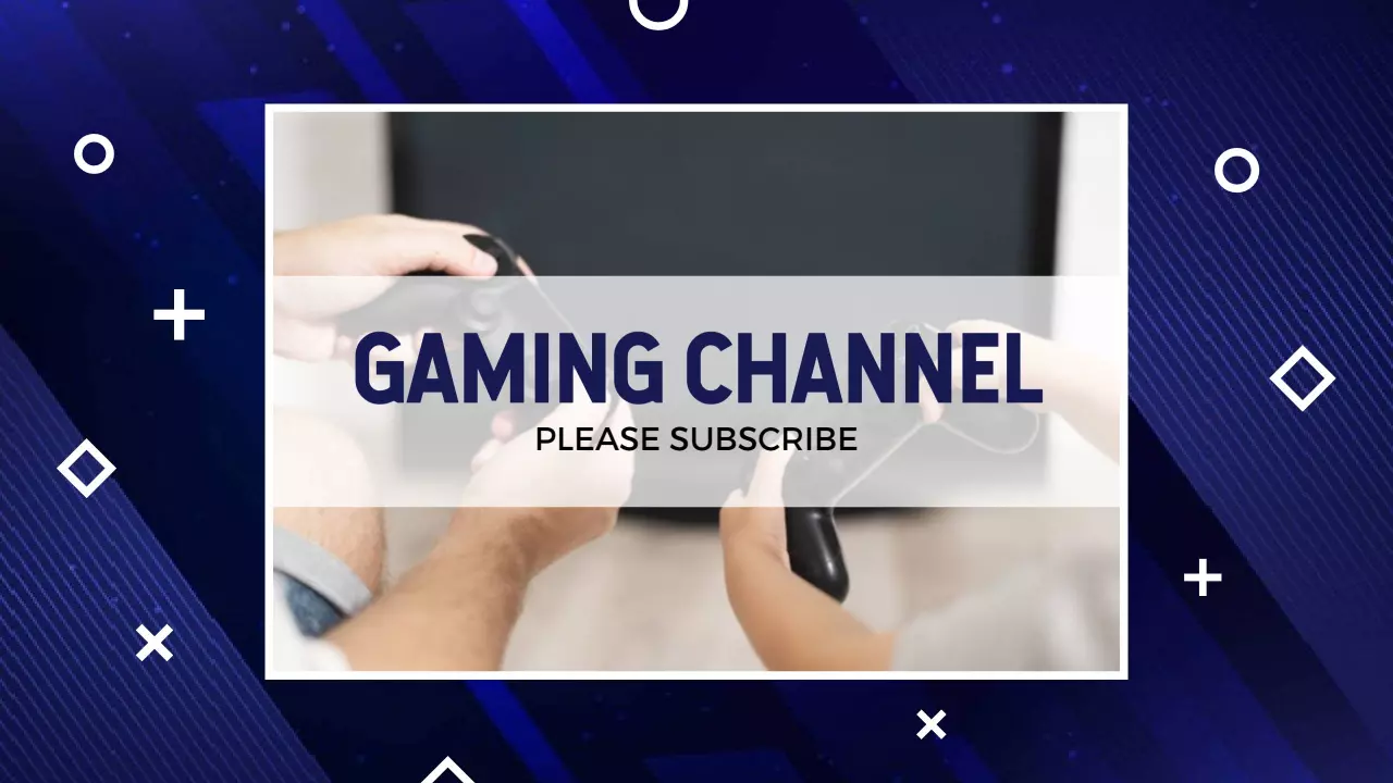 Dynamic Blue and White Gaming Channel Subscribe Banner Template