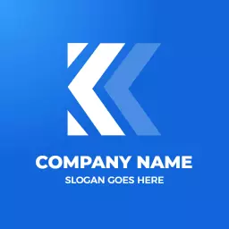 Dynamic Blue and White K Letter Design for Branding Logo Template