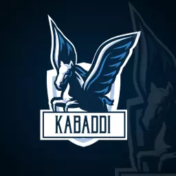 Dynamic Blue and White Kabaddi Emblem Featuring a Pegasus Logo Template