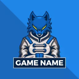 Dynamic Blue and White Wolf Design for Esports Logo Template