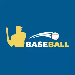 Dynamic Blue and Yellow Baseball Action Sports Logo Template