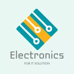 Dynamic Blue and Yellow Circuit Design for Electronics Logo Template