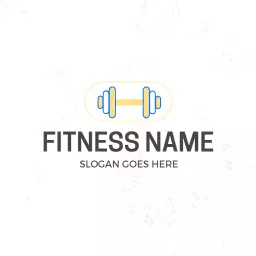 Dynamic Blue and Yellow Fitness Logo Representing Strength Training Logo Template