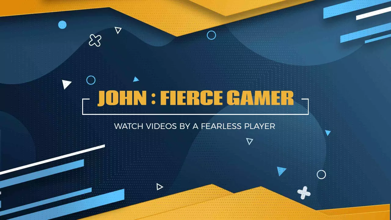 Dynamic Blue and Yellow Gaming Experience Channel Banner Template