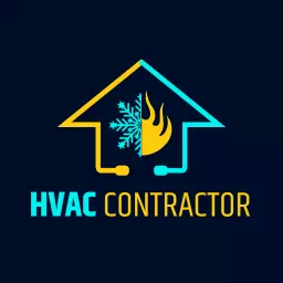 Dynamic Blue and Yellow HVAC Solutions for Comfort Logo Template