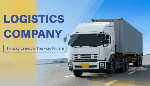 Dynamic Blue and Yellow Logistics Company Business Card Template