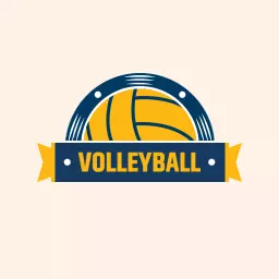 Dynamic Blue and Yellow Volleyball Logo Featuring a Ball Design Logo Template