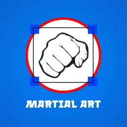 Dynamic Blue Background Emphasizing Martial Art Techniques Logo Template