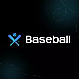 Dynamic Blue Baseball Bats and Ball Showcase Logo Template