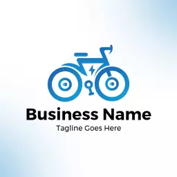 Dynamic Blue Bicycle Design Represents Eco-Friendly Transport Logo Template