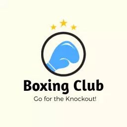 Dynamic Blue Boxing Glove Symbolizing Club Spirit Logo Template