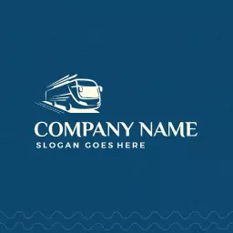 Dynamic Blue Bus Design Representing Transportation Services Logo Template