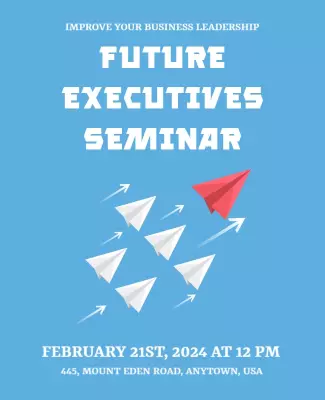 Dynamic Blue Business Leadership Seminar Poster Template