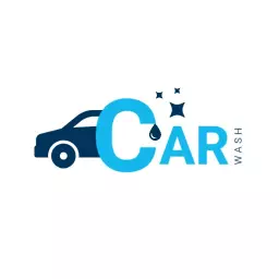Dynamic Blue Car Illustrating Refreshing Car Wash Logo Template