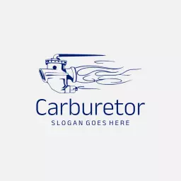 Dynamic Blue Carburetor Design for Engine Performance Logo Template