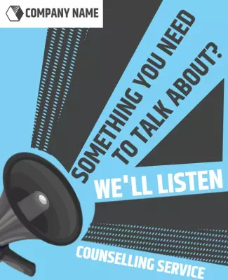 Dynamic Blue Counseling Service Communication Poster Template
