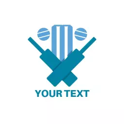 Dynamic Blue Cricket Equipment Emblem for Team Logo Template